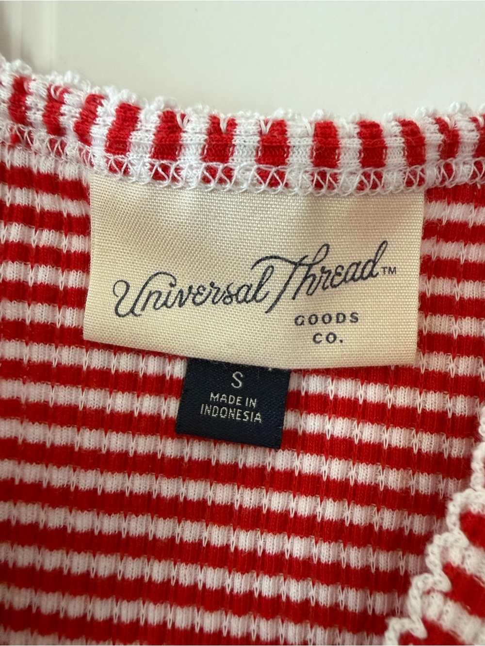 Universal Thread Red and White Ribbed Stripe Tank - Picture 2 of 2